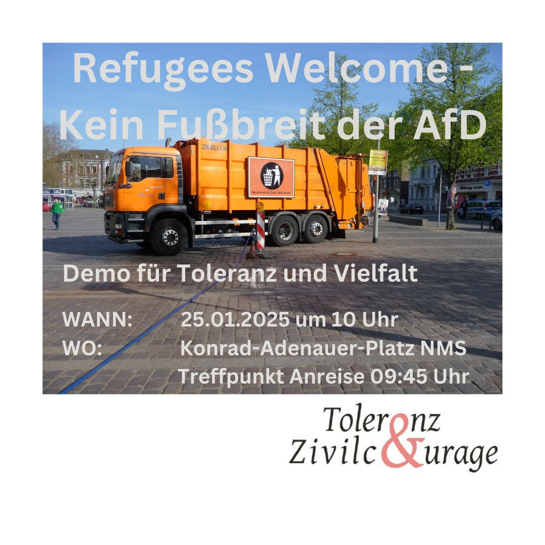 Die #nsAfD will am 25.1. ab 11.00 Uhr eine Laufdemo in der Nähe der Geflüchtetenunterkunft veranstalten. Ihre Demoroute wird an der Landesunterkunft für Geflüchtete im Haart 148 u. am Sinti-und-Roma-Mahnmal von Neumünster vorbeiführen. Das wollen wir nicht ungestört hinnehmen.
/1