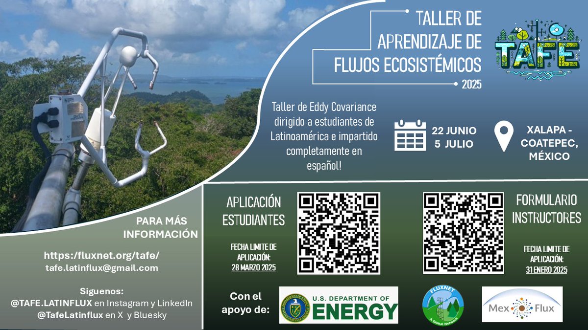 Después de varios meses de  planificación lanzamos la convocatoria a instructores y estudiantes para el Primer Taller de Aprendizaje de Flujos Ecosistémicos totalmente en español!!! Si te interesa postularte completa el form que figura en el qr correspondiente!!