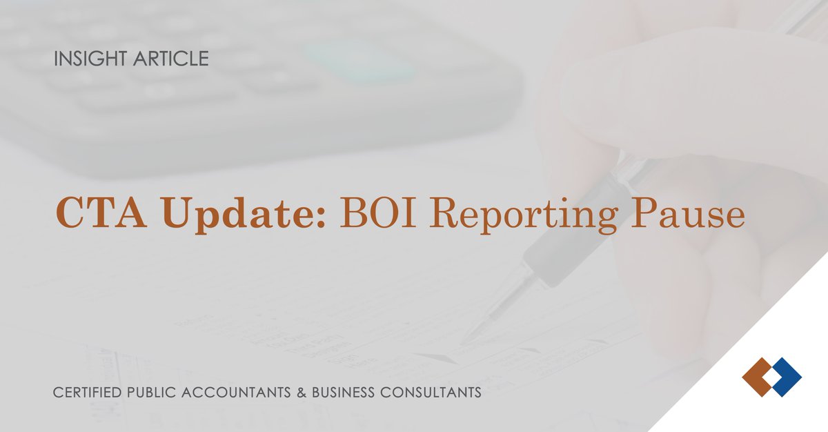 RubinBrown's tweet photo. Beneficial Ownership Information (BOI) reporting and Corporate Transparency Act (CTA) enforcement are on pause once again after the Fifth Circuit Court reversed its own decision. Read more about the ongoing case at: https://t.co/J9ovhvnUYj https://t.co/irXKWir7DZ