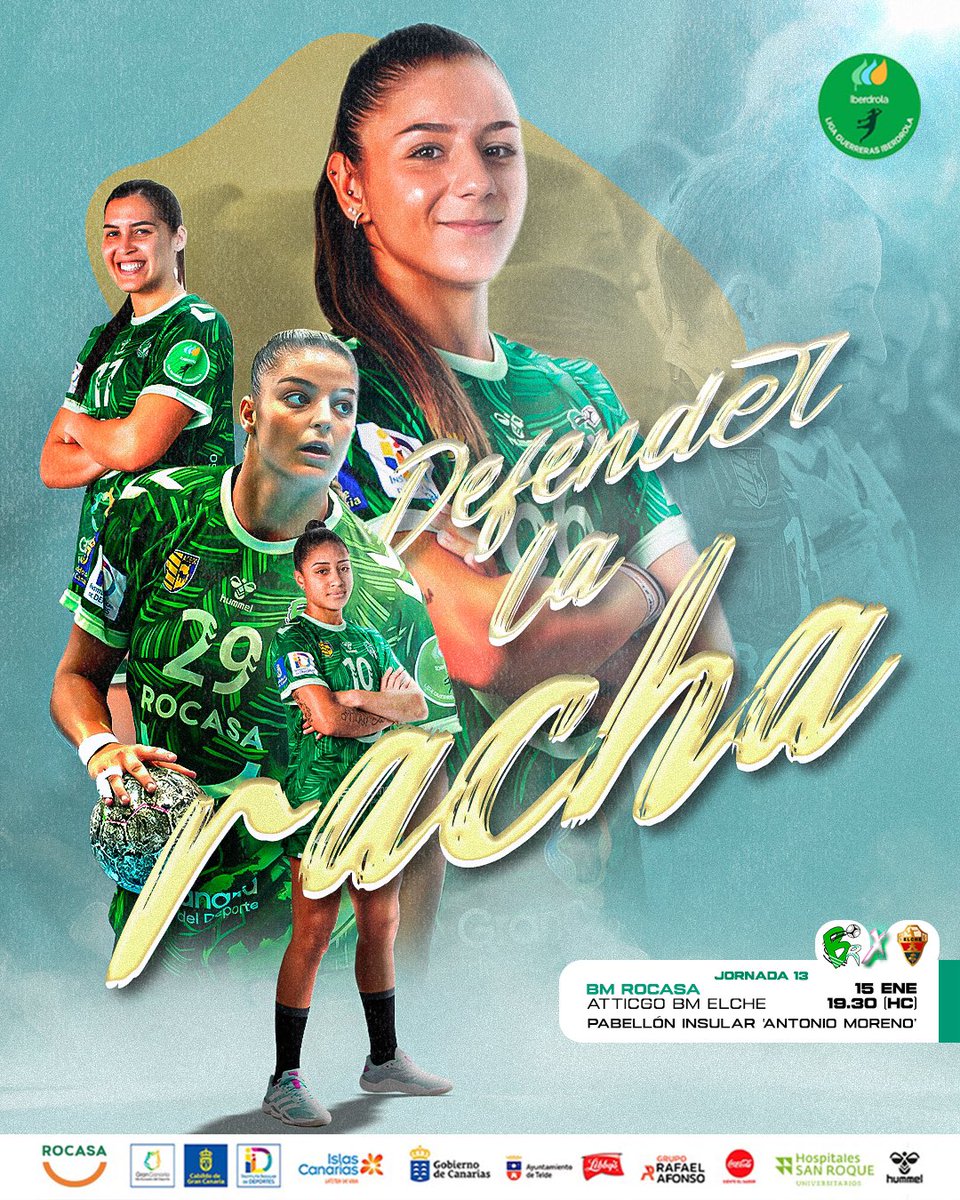 🎨 #ELCARTEL | Nuevo reto mañana miércoles, ¡toca dar el máximo en nuestra cancha contigo afición! 💪🏻

🆚 <a href="/cbm_elche/">Atticgo Balonmano Elche</a> 
⌚️ 19.30h (HC)
📍 Pabellón Insular Antonio Moreno
🏆 J13 - <a href="/IberdrolaDHF/">Liga Guerreras Iberdrola</a> 

#RocasaGranCanariaBMElche