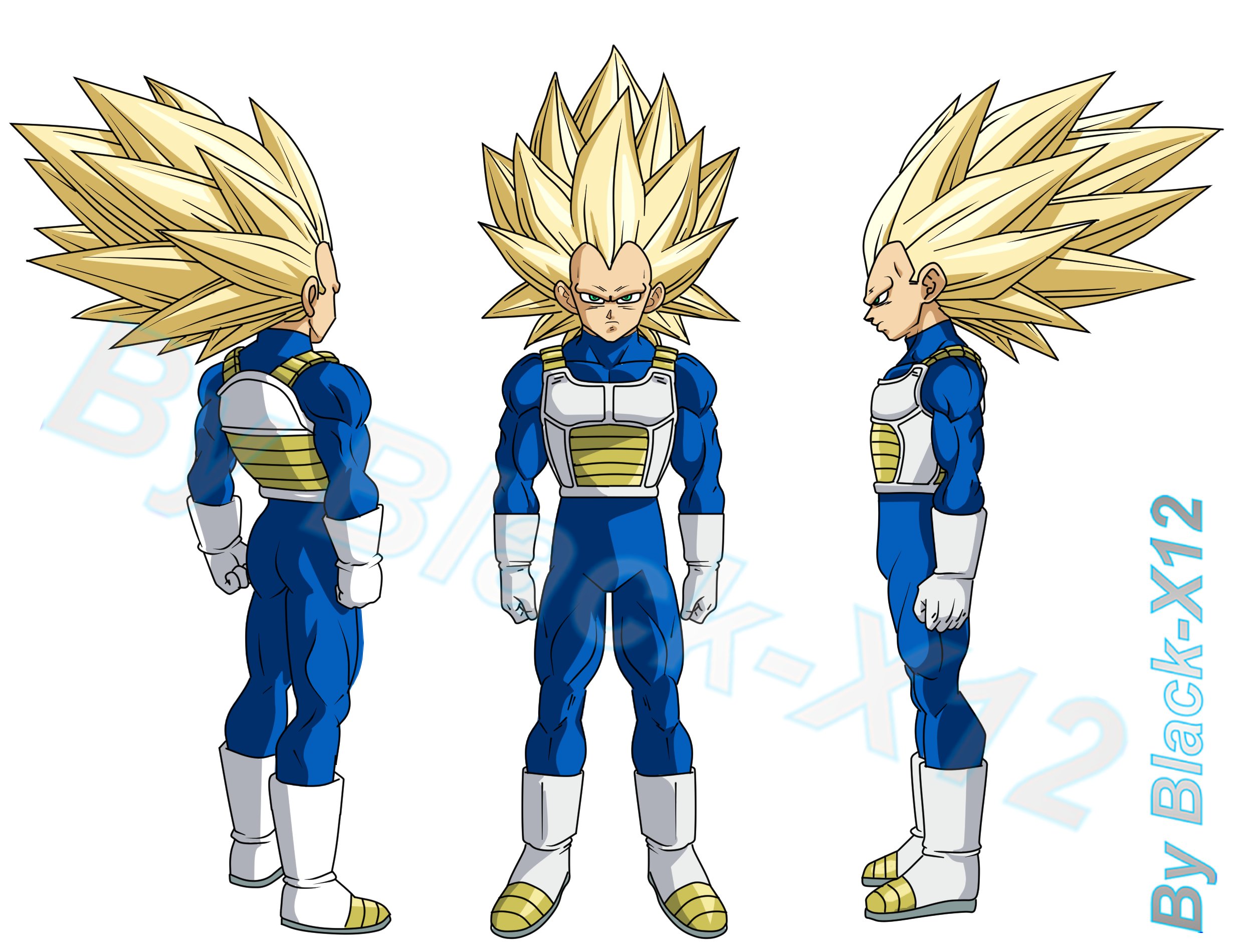 Black-X12 (Comms Open) on X: "SSj3 Vegeta (adult) A super saiyan 3 Adult vegeta Sheet based on The daima one, mantaining the style of daima and the poses of the original one (