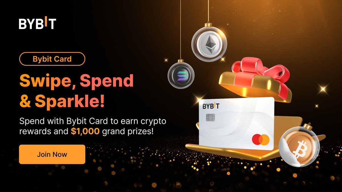 🎉 Big rewards for your Bybit Card spending! Spend 100 USDT and claim your  gift box with crypto surprises. Join now 👉 https://t.co/G5JU9Y4Ctu