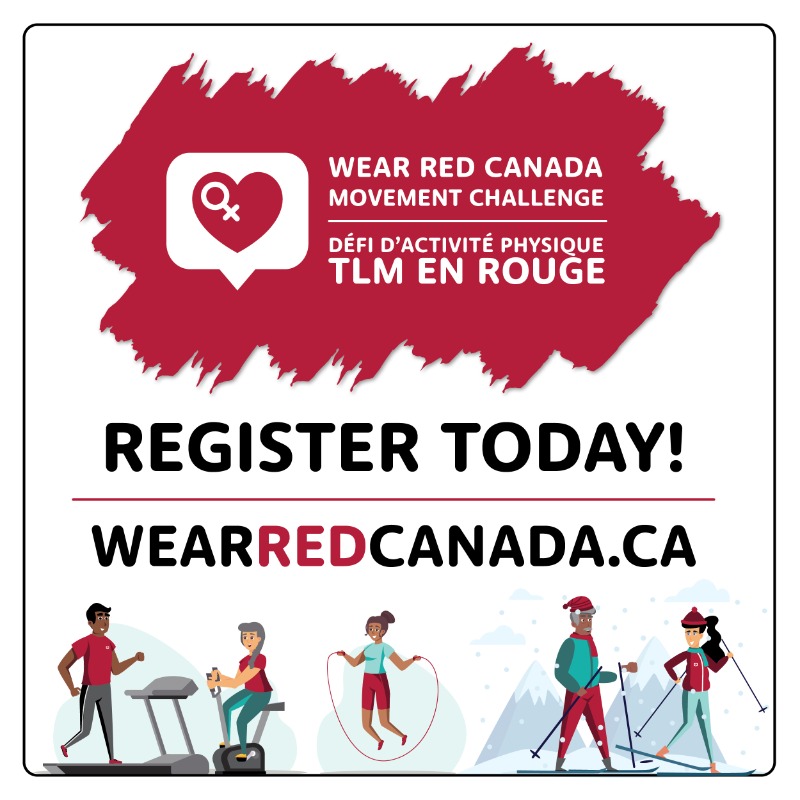 CWHHAlliance's tweet photo. ❤️ Registration is OPEN! 

❤️ Join our #WearRedCanada Movement Challenge to raise awareness for heart health from Feb 13 to 28!

❤️ Choose your favourite physical activity and let’s get moving together! 

❤️ Sign up today: https://t.co/aX7zSZzICA

💪 #HeartHealth #HerHeartMatters