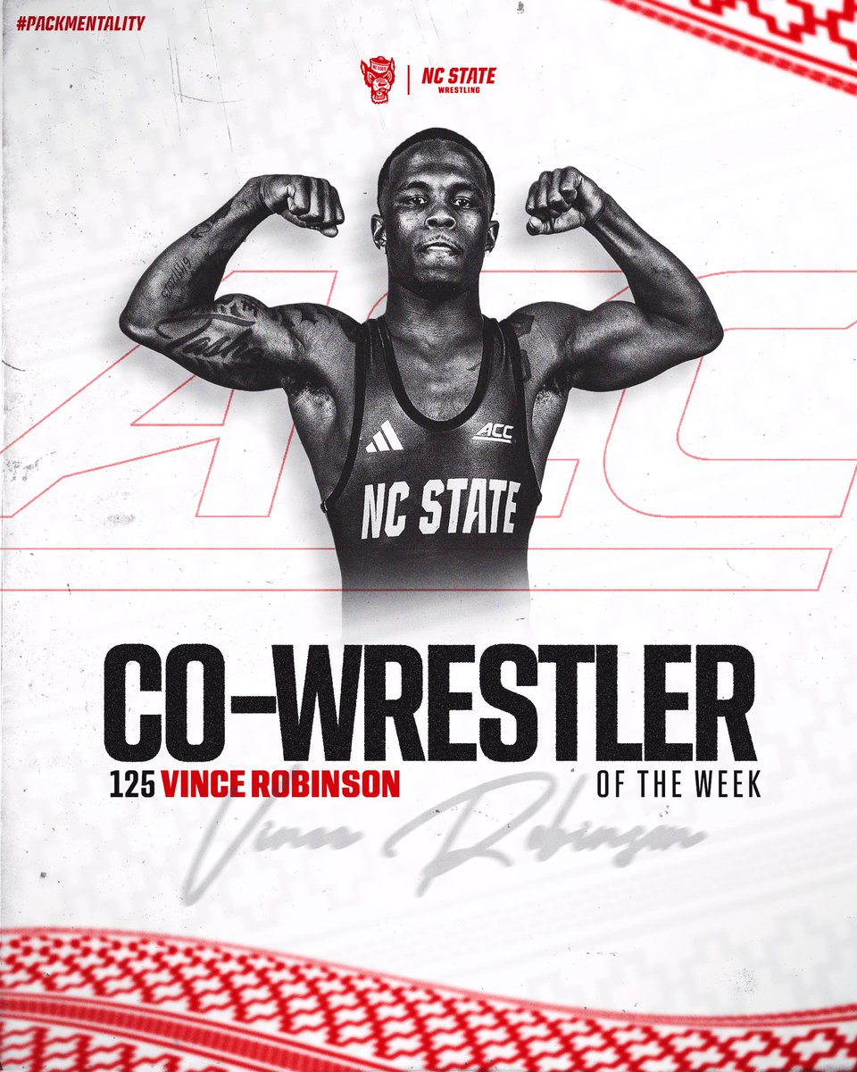 Make that ✌️ times this season.

Robinson earns his second ACC Wrestler of the Week honors after defeating No. 2 Troy Spratley of Oklahoma State last night. The redshirt-freshman is now ranked No. 3 in the 125 pound weight class on InterMat. 

#GoPack || #PackMentality