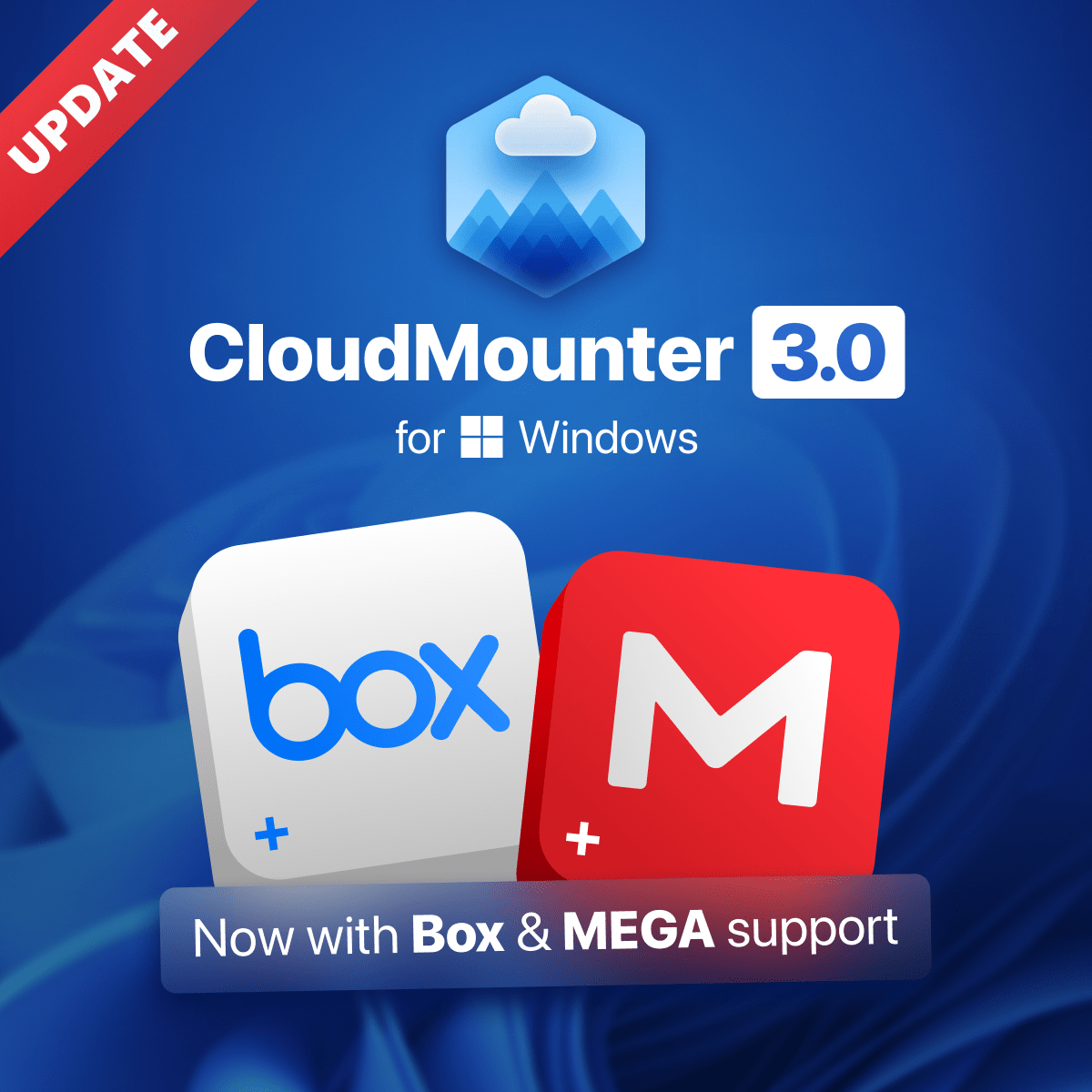CloudMounter's tweet photo. CloudMounter for Windows 3.0 is here! We've expanded your connection options—now supporting @Box  and @MEGAprivacy . Enjoy improved speed, stability, and enhanced performance. Hurry up to update!

https://t.co/DdRk9qMI76

#CloudStorage #BoxCom #MegaNZ https://t.co/aDGcYEDv0R