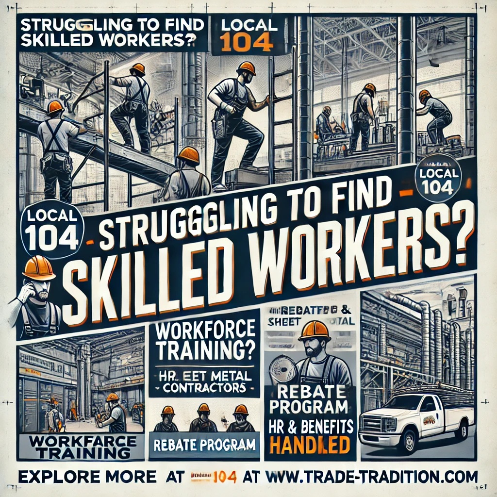 Need skilled labor? Local 104 connects you with a trained workforce ready to help your business thrive. Access to expertise, training, and support today! trade-tradition.com

#HVAC #SheetMetal #SkilledTrades #Local104 #GrowYourBusiness #QualityWorkforce #ContractorSuccess