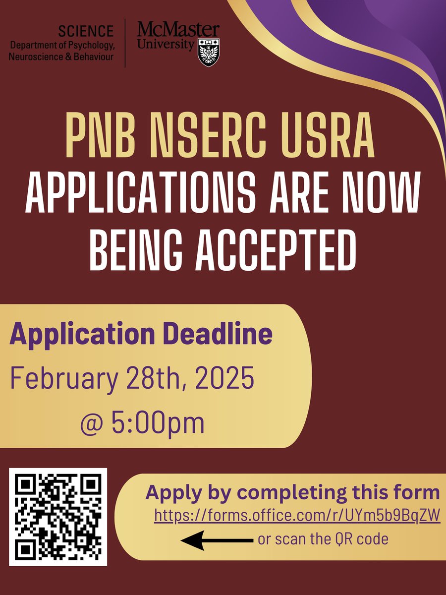 McMaster PNB Department (@mcmasterpnb) on Twitter photo NSERC USRA Applications are now being accepted. Please visit our website for more information: pnb@mcmaster.ca NSERC USRA Applications are now being accepted. Please visit our website for more information: pnb@mcmaster.ca