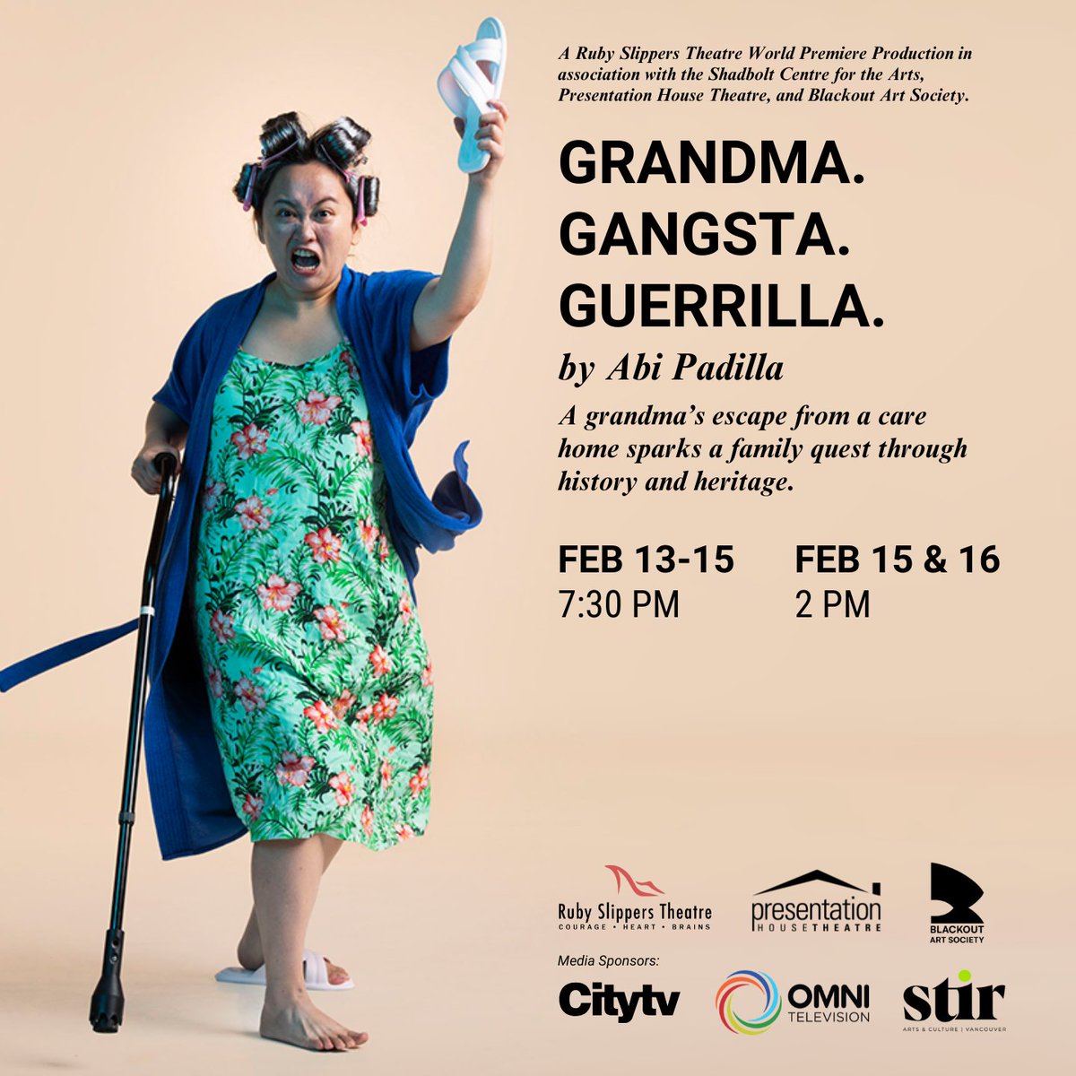 The world premiere of Grandma. Gangsta. Guerrilla. by Abi Padilla is coming to PHT from Feb 13 – 16, 2025! 

This isn't just another sob story about war crimes or getting old. It's a wild ride with our butt-kickin', bar-spittin' Lola Basyang! 

Tickets: phtheatre.org/box-office/?ut…