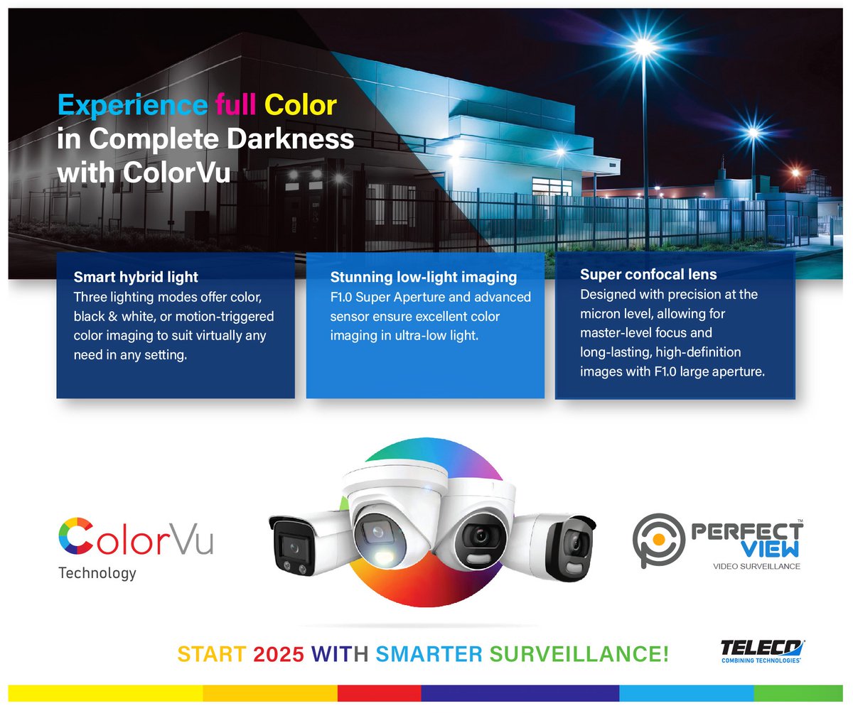 TELECOinc's tweet photo. In 2025, experience #smartersurveillance with #PerfectView™ from @TELECOinc. With advanced features like #ColorVu and #4Kimaging, keep your business safer and more efficient in the new year.
https://t.co/4MKH43OCzB
 #videosurveillance #yeahthatgreenville #southflorida #usa https://t.co/ciANGvRfA2