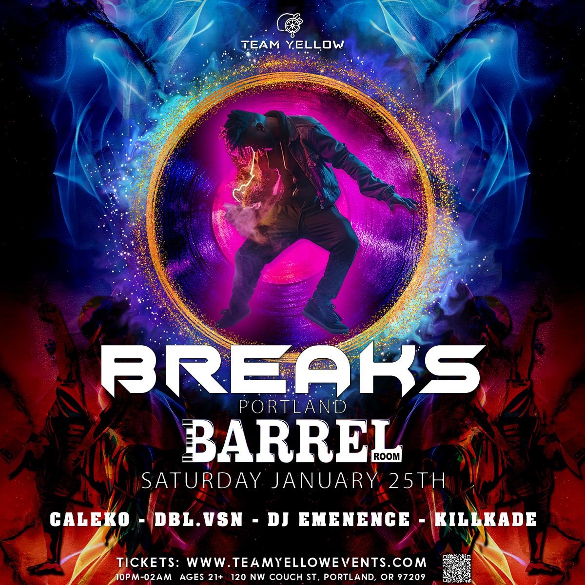 Team Yellow (@teamyellowpdx) on Twitter photo ๐ฅ๐ฅ PORTLAND, THE BREAKBEAT REVOLUTION IS HERE! ๐ฅ๐ฅ
Team Yellow brings you โ๏ธโ๐ฅ Team Yellow: Breaks Portland ๐ฅโ๏ธ
๐๏ธ Saturday, January 25th
๐ Barrel Room (Formerly Whiskey Bar)
๐ง Killkade ๐ | Caleko ๐ฅ | dbl.vsn โก | dj emenence ๐
#TeamYellowEvents #BreaksPortland ๐ฅ๐ฅ PORTLAND, THE BREAKBEAT REVOLUTION IS HERE! ๐ฅ๐ฅ
Team Yellow brings you โ๏ธโ๐ฅ Team Yellow: Breaks Portland ๐ฅโ๏ธ
๐๏ธ Saturday, January 25th
๐ Barrel Room (Formerly Whiskey Bar)
๐ง Killkade ๐ | Caleko ๐ฅ | dbl.vsn โก | dj emenence ๐
#TeamYellowEvents #BreaksPortland