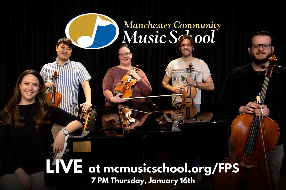 A friendly reminder that A Touch of the Classics: An Exploration of Great Chamber Works will be streaming LIVE from our website at 7 PM this Thursday, January 16th. If you would like to see it in person or online, be sure to register or watch at mcmusicschool.org/fps.