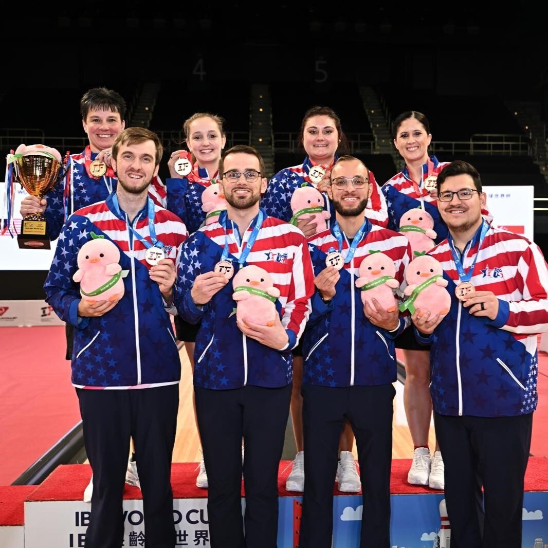 USBC's tweet photo. The Team USA women won their first World Cup Women's Team gold medal on Tuesday while the men earned bronze on the final day of action at the 2025 IBF World Cup in Hong Kong. Learn more about their medal-winning performances here: https://t.co/5uooU3OAg3

#TeamUSA #AFFTS https://t.co/Hrs09JVkRj
