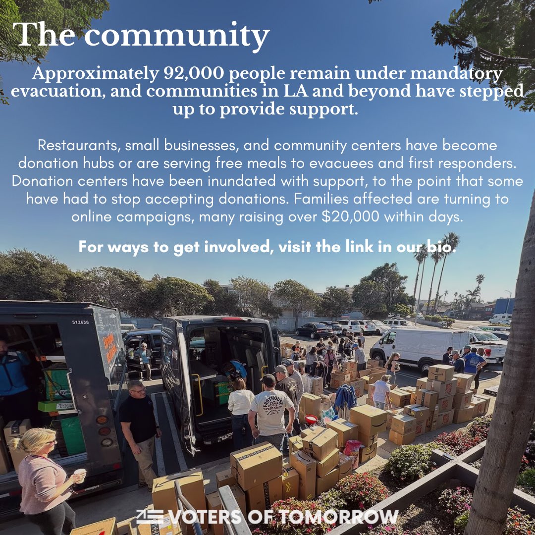 VOTCalifornia's tweet photo. 2/2 Los Angeles is facing two of the worst fires in its history. Swipe for more details on the fires, their impact, and what’s next for LA. https://t.co/oKzF818JtX