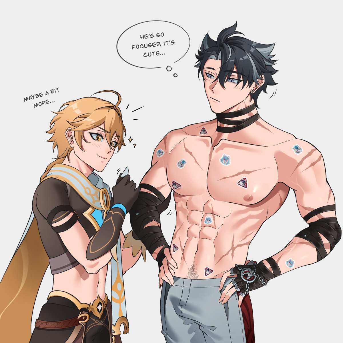 lynx__art's tweet photo. Aether can't stop himself 🫡 #Wriothesley #Aether #Wriother https://t.co/QNdWI68ALA