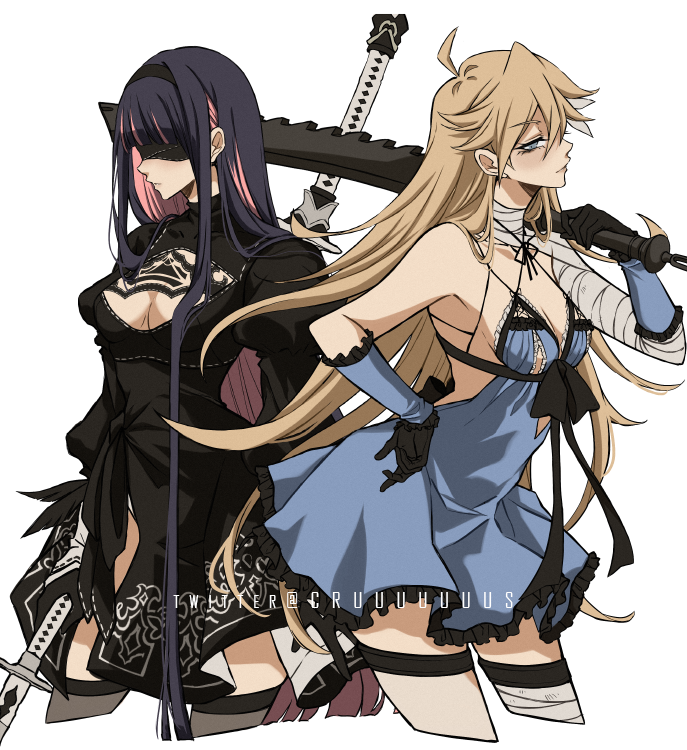 Cruuuuuuus's tweet photo. Panty &amp; Stocking x NieR 😳 https://t.co/BXYi5bSqX5