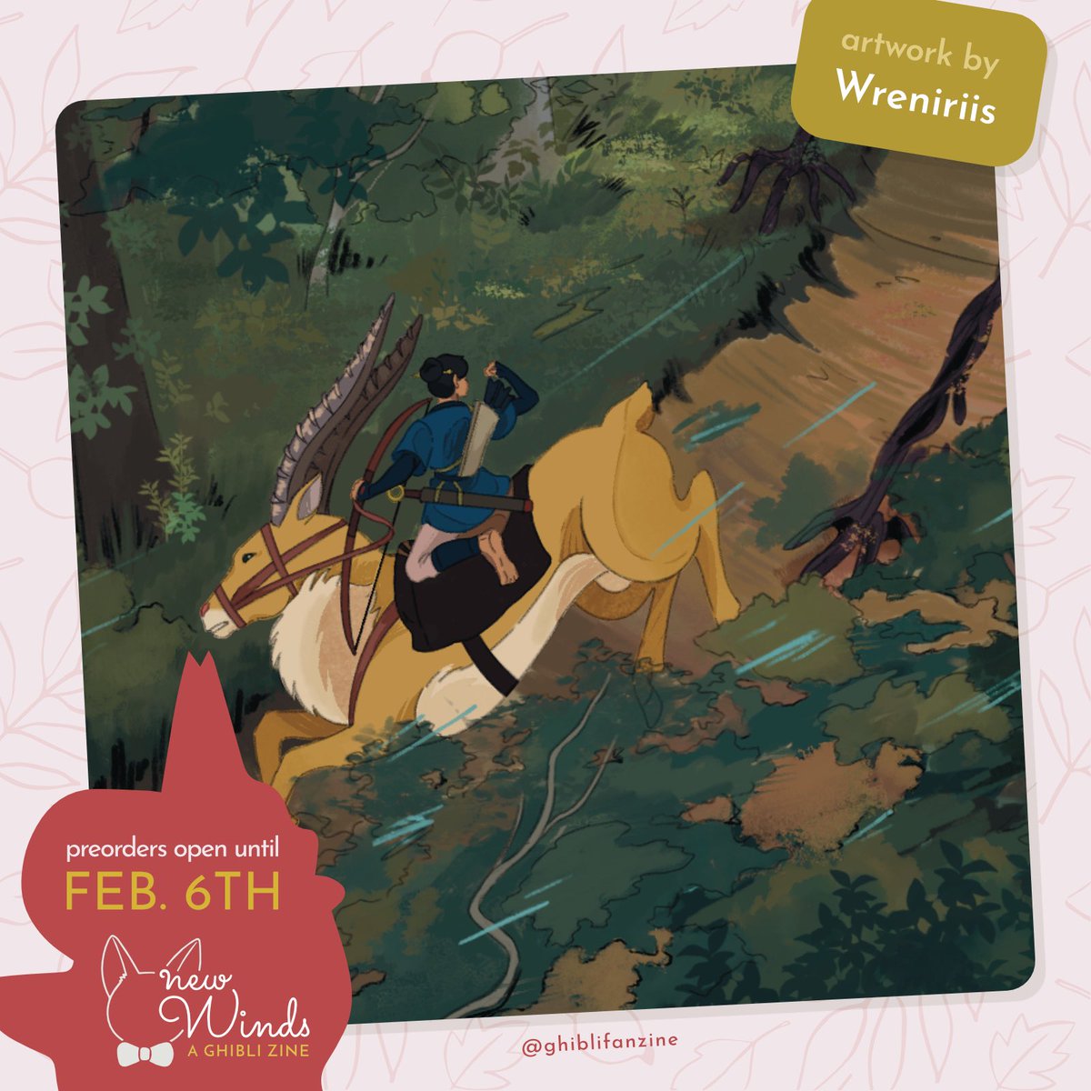 🌱 luka 🐈⬛ ✸ (@wreniriis) on Twitter photo Preview of my artwork for <a href="/ghiblifanzine/">New Winds: A Studio Ghibli Zine</a> 🏹🍃
Preorders are open now until Feb 6th!
studioghiblizine.bigcartel.com Preview of my artwork for <a href="/ghiblifanzine/">New Winds: A Studio Ghibli Zine</a> 🏹🍃
Preorders are open now until Feb 6th!
studioghiblizine.bigcartel.com