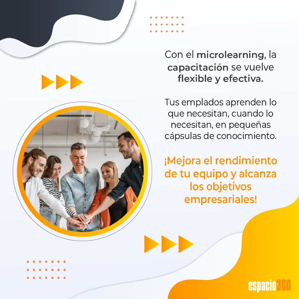 espacio360mx's tweet photo. Microlearning: La clave para un aprendizaje efectivo y rápido💡⌛️
Descubre como con espacio360 puedes crear capsulas de aprendizaje cortas y lograr grandes resultados. 

#Microlearning #espacio360 #eLearning #Capacitacion #CapacitacionCorporativa #Aprendizaje https://t.co/2ZfGlJEpsC