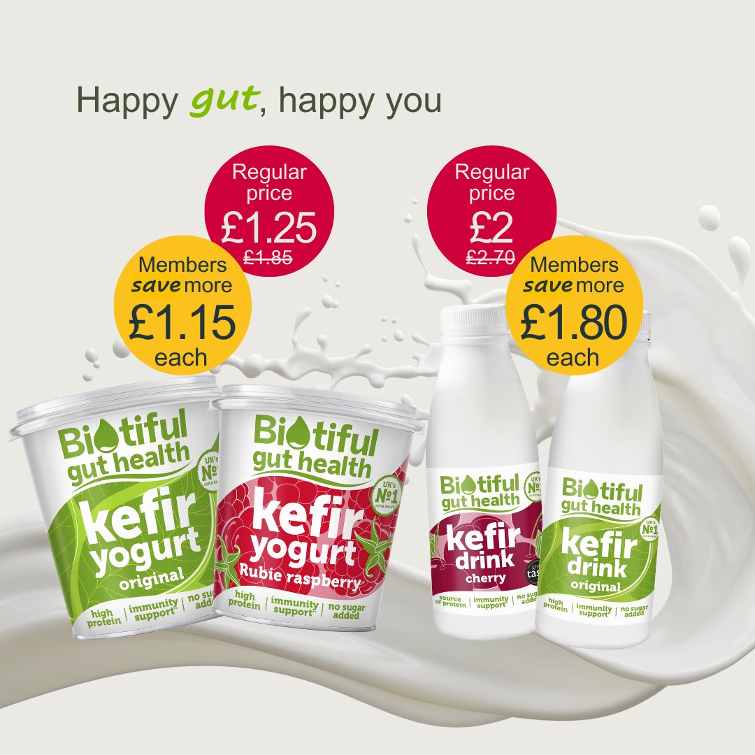 Have you tried Biotiful Kefir products yet? Packed with probiotics and natural goodness, they’re a great way to take care of your gut!💚

Offers valid until 21st January.