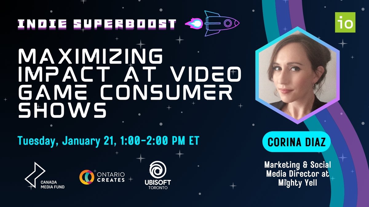 Interactive Ontario (@ionews) on Twitter photo Attending video game consumer shows as a developer?
Join us for ISB with <a href="/corecorina/">Corina Diaz</a>, Marketing Director at <a href="/MightyYell/">Mighty Yell โจ Wishlist All Systems Dance! ๐ชฉ</a>! With over 15 years in entertainment & games, Corina will be sharing valuable insights on how to maximize your impact at B2C events ๐
bit.ly/isb-corina Attending video game consumer shows as a developer?
Join us for ISB with <a href="/corecorina/">Corina Diaz</a>, Marketing Director at <a href="/MightyYell/">Mighty Yell โจ Wishlist All Systems Dance! ๐ชฉ</a>! With over 15 years in entertainment & games, Corina will be sharing valuable insights on how to maximize your impact at B2C events ๐
bit.ly/isb-corina