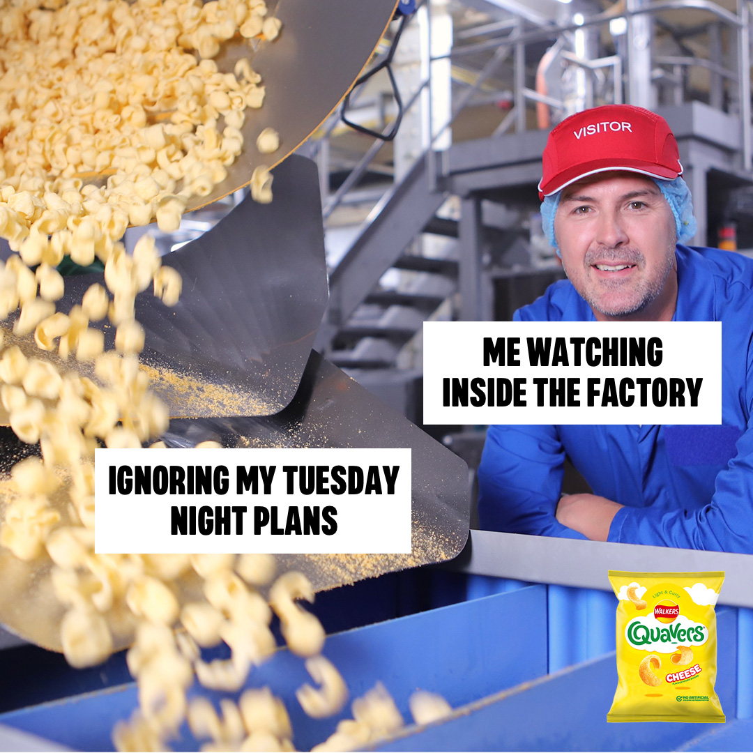 Want to know what makes our Quavers oh so cheesy?
Find out with <a href="/PaddyMcGuinness/">Paddy McGuinness ❤️</a> in brand new ‘Inside the Factory’ tonight at 8pm on BBC1 &amp; @bbciplayer. #ITF