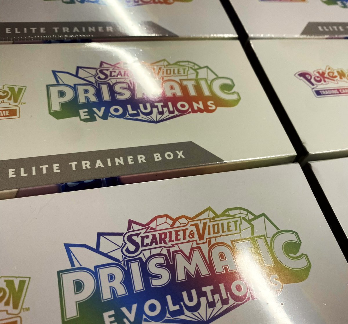 busstoptoyshop's tweet photo. 💥 Prismatic Evolutions 💥

The wait is almost over. Elite Trainer Boxes release Friday.

Preorders available for collection when we open at 11.

We’ll also have a small quantity available in store. Strictly 1 per customer.

#teambsts #largs #pokemon #prismaticevolutions https://t.co/gCi9i6YcRW