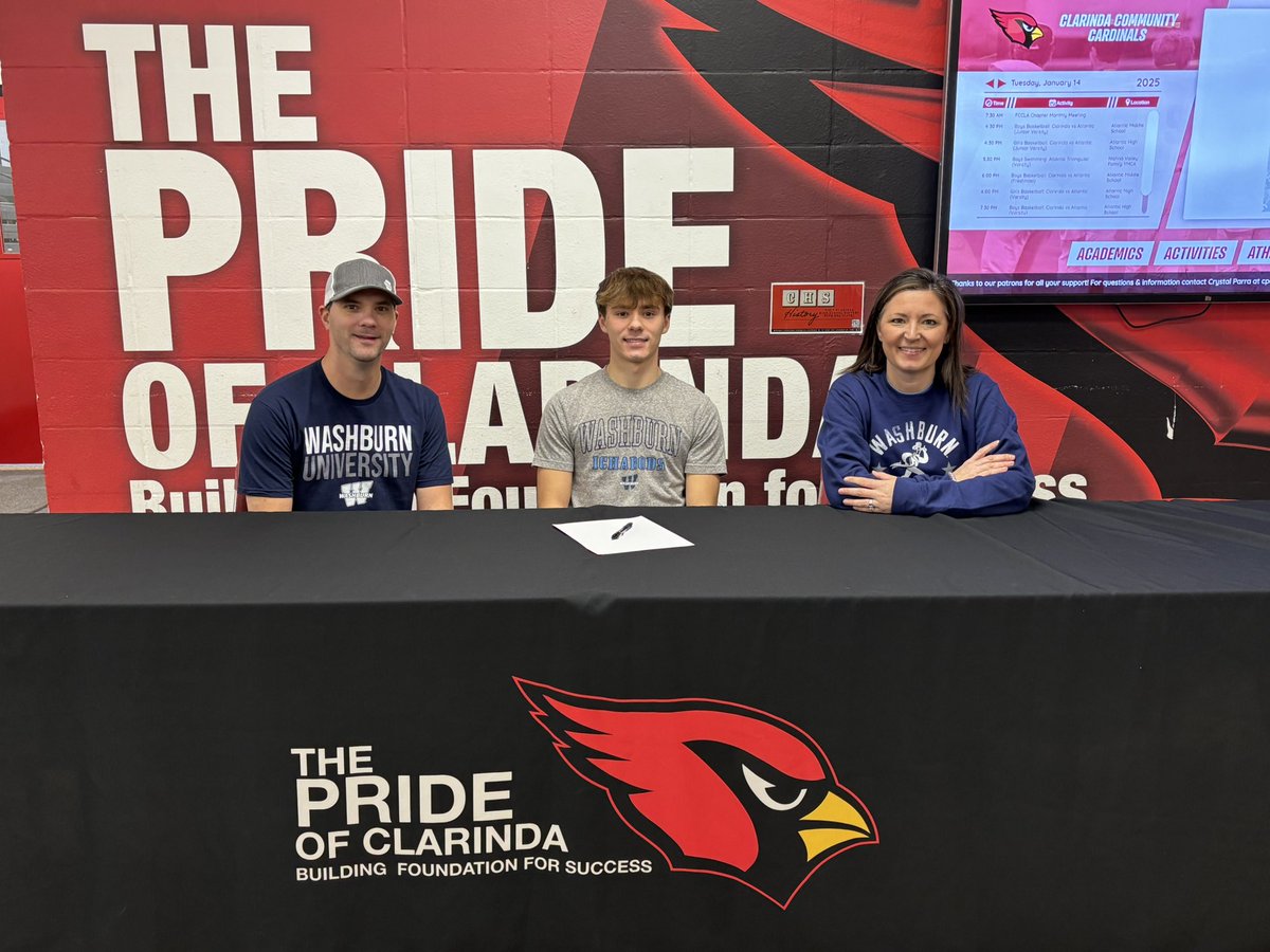 Congrats to Clarinda senior Kyle Wagoner!
He signed with Washburn Cross Country and Track and Field this morning.