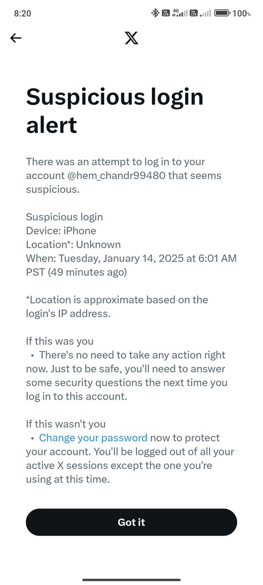 hem_chandr99480's tweet photo. Someone has been trying to log in my X account twice in pass 1 hour https://t.co/dsgUxBgNF0