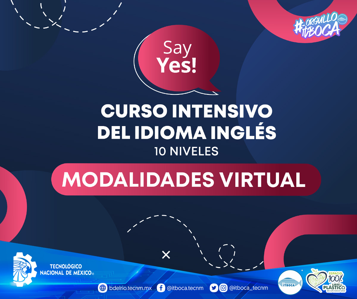 La Coordinación de Lenguas Extranjeras invita a consultar la Convocatoria Curso Intensivo del Idioma Inglés 10 Niveles Modalidad Virtual.

Consulta aquí 📷 tinyurl.com/4fx25xay
#OrgulloITBoca #SomosTecNM