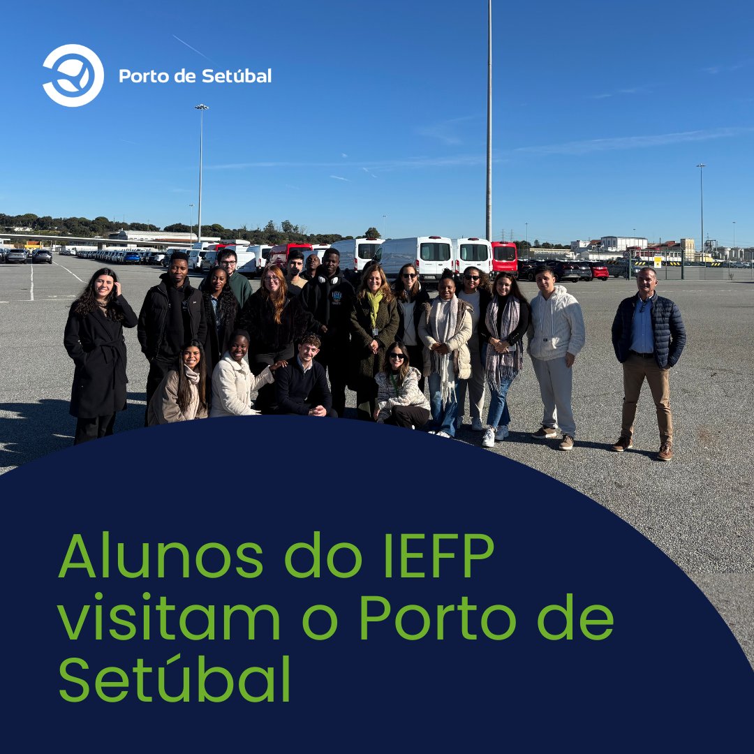 PortoSetubal's tweet photo. No âmbito do curso de Técnico Especialista em Comércio Internacional, promovido pelo IEFP - Instituto do Emprego e Formação Profissional, o Porto de Setúbal recebeu a visita de um grupo de formandos, com o objetivo de aprofundarem o seu conhecimento sobre a  Logística Portuária. https://t.co/598rrXV18T