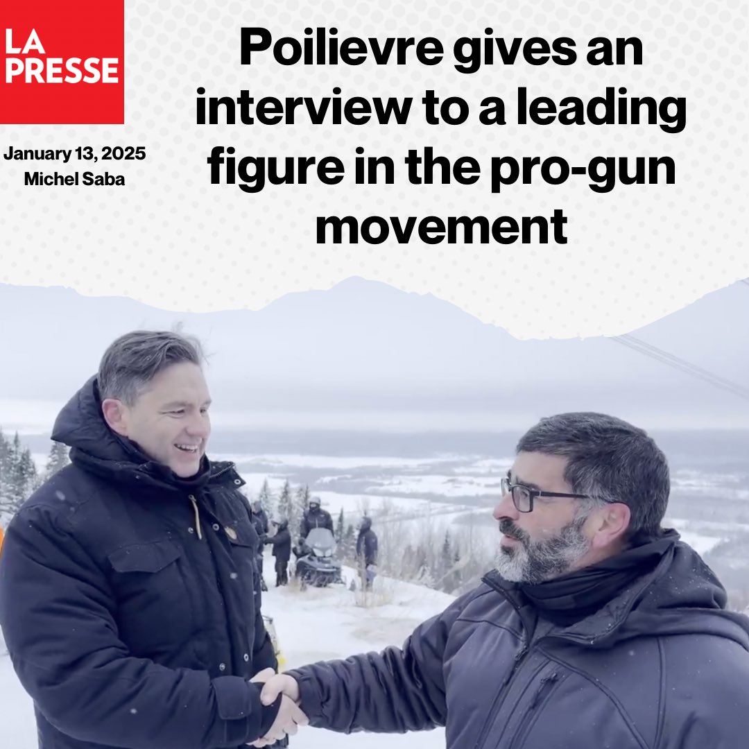 Pierre Poilievre openly admitted in a pro-gun interview that he intends to scrap measures keeping assault-style weapons off our streets. 

He’s willing to risk lives to score points with the gun lobby.

lapresse.ca/actualites/pol…