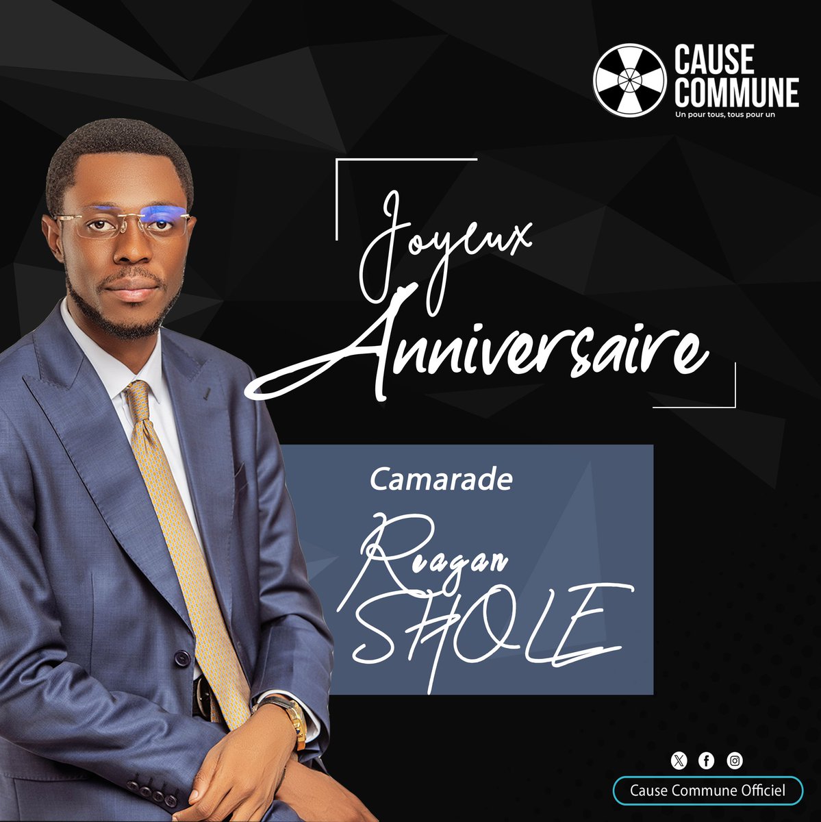 Cause_Commune23's tweet image. Tout aussi brillant. Tout aussi ambitieux. Tout aussi serviable. Tout aussi engagé dans la Cause et pour la République. Le Camarade @reagan_shole1 est un cocktail singulier au service de la République et de sa Jeunesse. 

Nous lui souhaitons un Joyeux anniversaire ! 🎉 

#CellCom