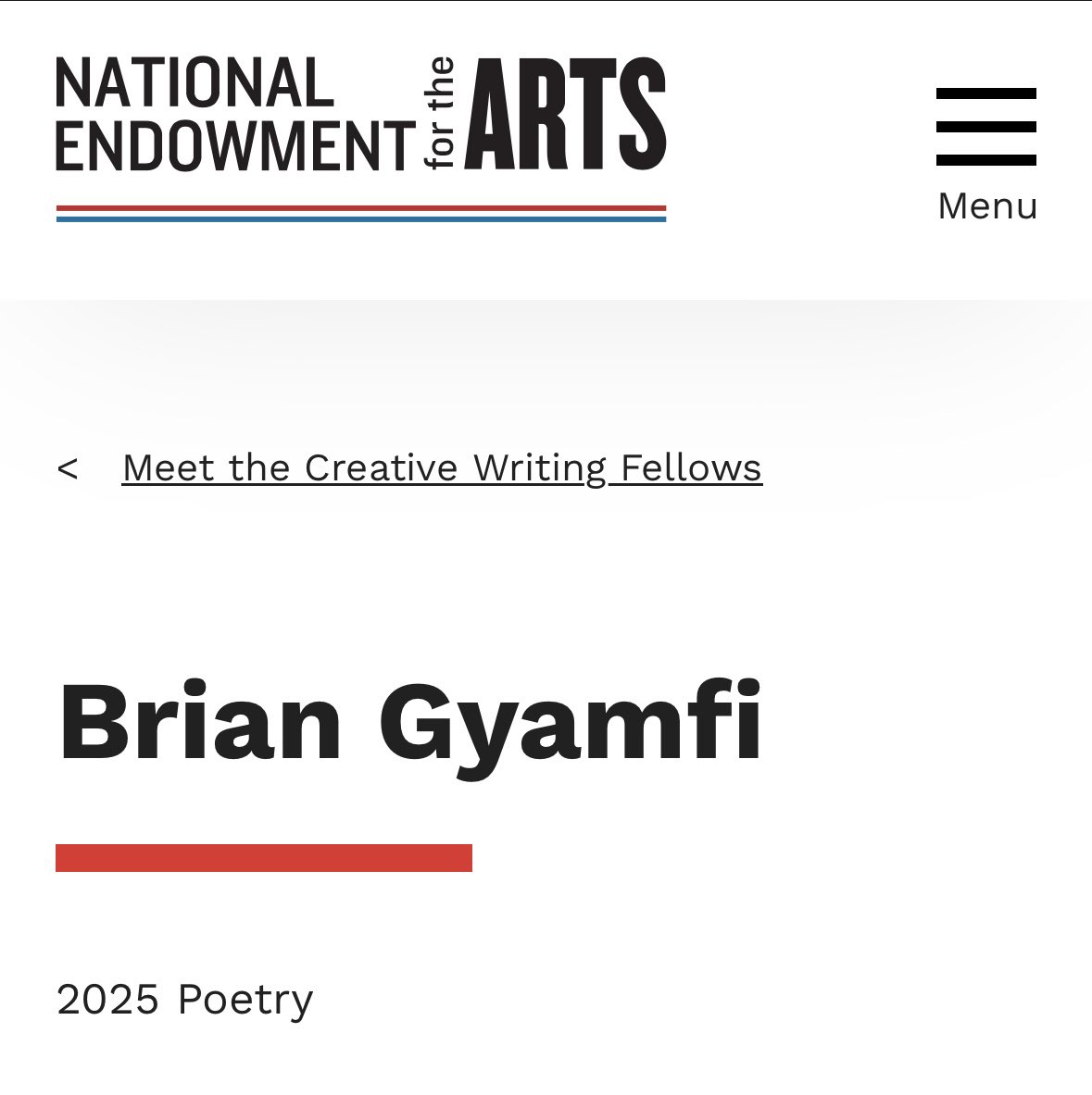 brian_gyamfi's tweet image. James Baldwin, Toni Morrison, Alice Walker. Honored to follow the footsteps of the ancestors. Thank you @NEAarts for the faith.
arts.gov/impact/literar…