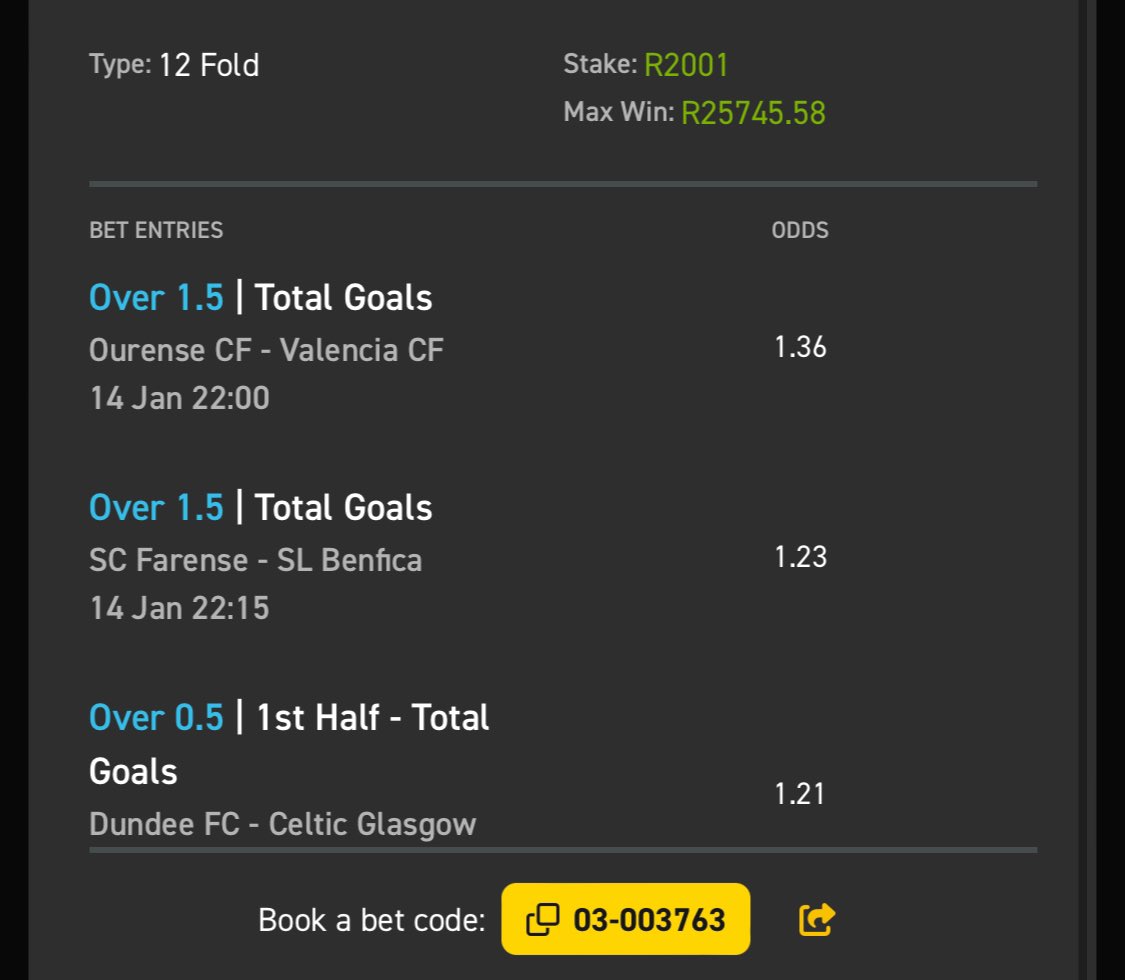 PovertyKiller_Official (@povertykillerb) on Twitter photo Quickly like and retweet and place with any amount for January money with this 11 odds ticket for 2
Link to all teams⬇️
easybet.co.za/sportsbook?boo…
Code⬇️
03-003763
Change your finances with <a href="/Easybet_SA/">Easybet South Africa</a> . Get R50 + Spins as welcome bonus when you sign up using Promo Code PK50 to Quickly like and retweet and place with any amount for January money with this 11 odds ticket for 2
Link to all teams⬇️
easybet.co.za/sportsbook?boo…
Code⬇️
03-003763
Change your finances with <a href="/Easybet_SA/">Easybet South Africa</a> . Get R50 + Spins as welcome bonus when you sign up using Promo Code PK50 to