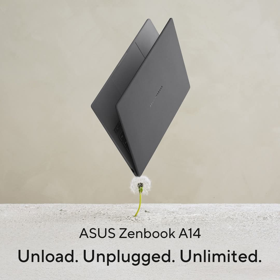 Presentamos la ASUS #Zenbook A14, ¡la Copilot+PC más ligera de #ASUS! ✨ 

Con un peso de menos de 1 kg, es tan ligera como el aire y está impulsada por el procesador Snapdragon  X para un rendimiento ilimitado. 🚀 

¿Qué tan ligera puede ser tu tecnología?👀

#AlwaysIncredible