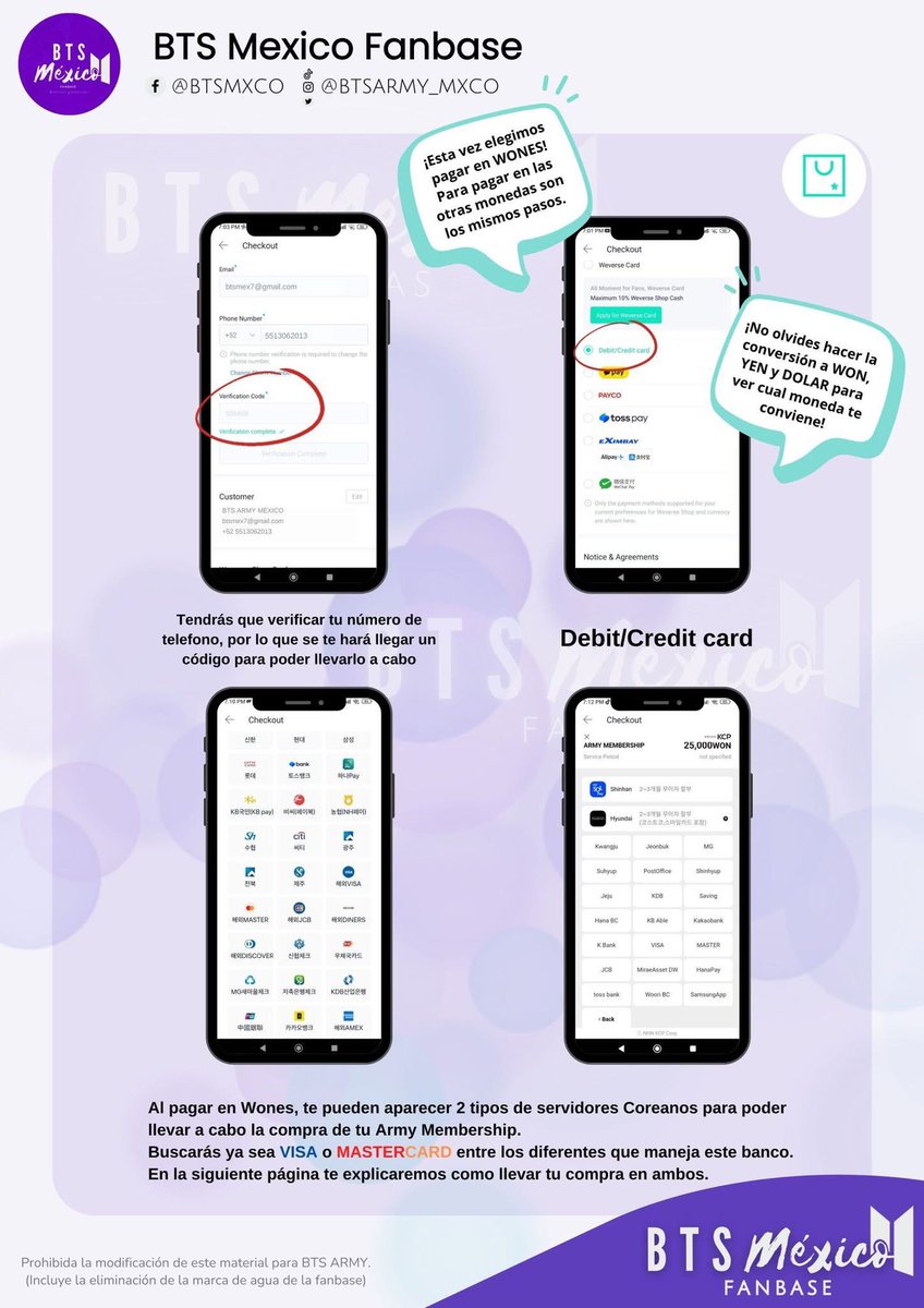 BTSARMY_MXCO's tweet photo. ℹ️INFORMACIÓN NECESARIA PARA LA COMPRA DE BOLETOS.

¿CÓMO COMPRAR LA ARMY MEMBERSHIP? Te dejamos esta información.

Espero les sirva 🌟 ¡Guardenla muy bien! 
De todas formas trataremos de compartirlo cada semana para que no la pierdan, ¿vale?

#BTSARMY_MXCO https://t.co/ZrJgw06xSo