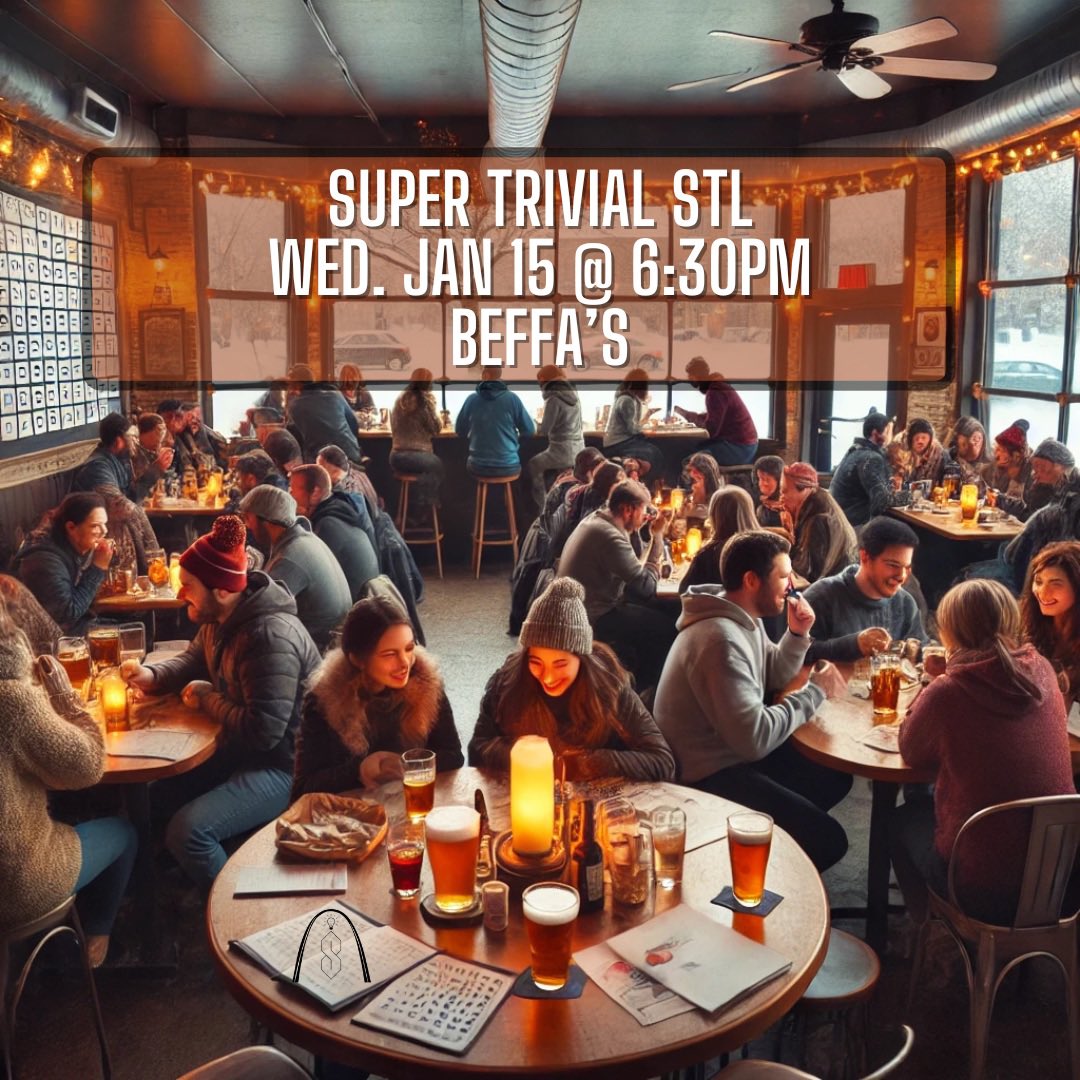 SuperTrivialSTL's tweet photo. Trivia is back tomorrow @BeffasStl! https://t.co/PT5UJCq5m0
