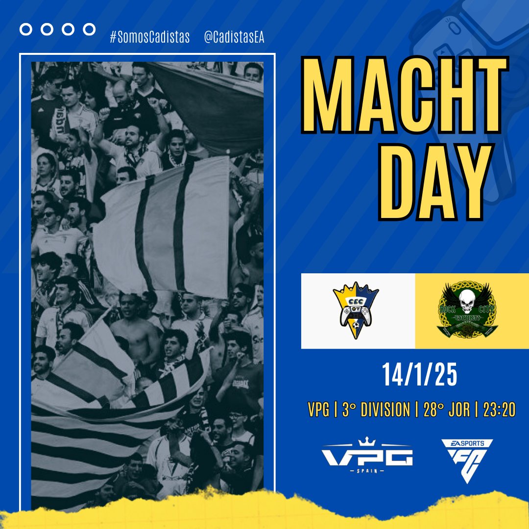 🟡 #CADISTASECLUB 🔵

  • 🅼🅰🅲🅷🆃🅳🅰🆈 •

🏆 3° B <a href="/VPG_Spain/">Virtual Pro Gaming España</a> 
📅 14/1/25 | 🗓 27° y 28° Jor.

🎮🕜 23:00 🆚️ #DEFAULT
🎮🕜 23:20 🆚️ <a href="/RockCityEsports/">Rock City eSports</a>

➡️ 𝔼𝕟 𝕕𝕚𝕣𝕖𝕔𝕥𝕠 𝕒 𝕥𝕣𝕒𝕧𝕖𝕤 𝕕𝕖 𝕟𝕦𝕖𝕤𝕥𝕣𝕠 𝕋𝕨𝕚𝕔𝕥𝕙!!🟣📺

#SomosCadistas 
#EAFC25 #CLUBESPRO