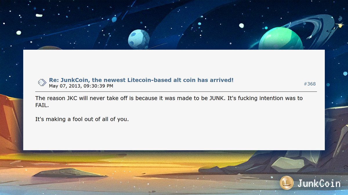 Junkcoin tweet media