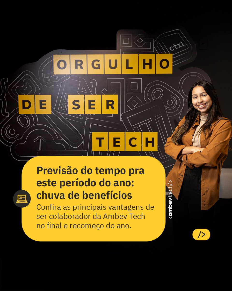 ambevtech's tweet image. Aproveitando a mudança de ano, separamos aqui os principais benefícios da Ambev Tech que fazem parte dessa época e deixam ela ainda mais especial. Vem conferir!

#Benefícios #AmbevTech #TechAndCheers #FimDeAno