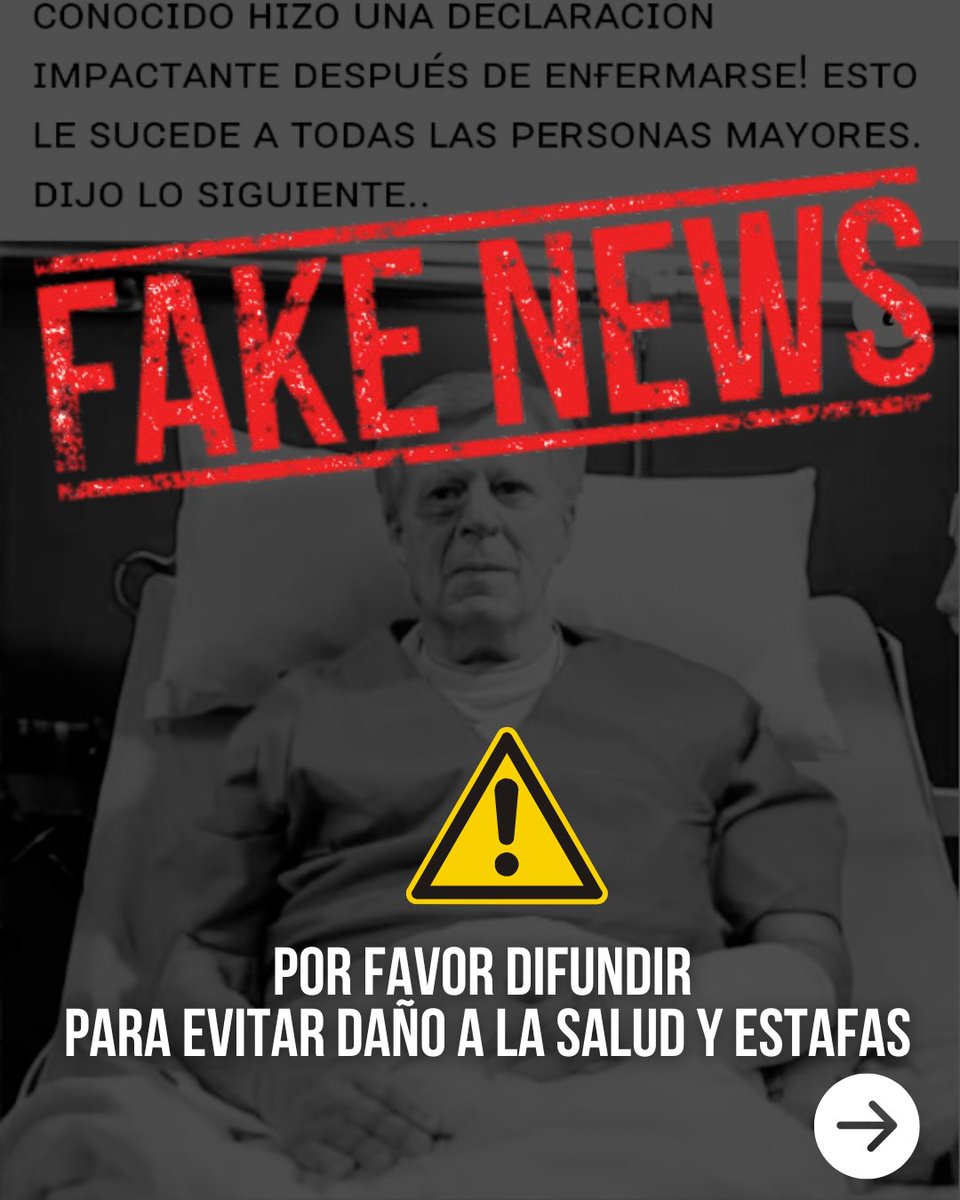 IMPORTANTE: Se están promocionando en FACEBOOK medicamentos utilizando mi nombre y mi imagen, sin autorización. La promoción es falsa y la medicación peligrosa. Les solicito encarecidamente hagan conocer esta comunicación a sus contactos en redes sociales. Con el agradecimiento