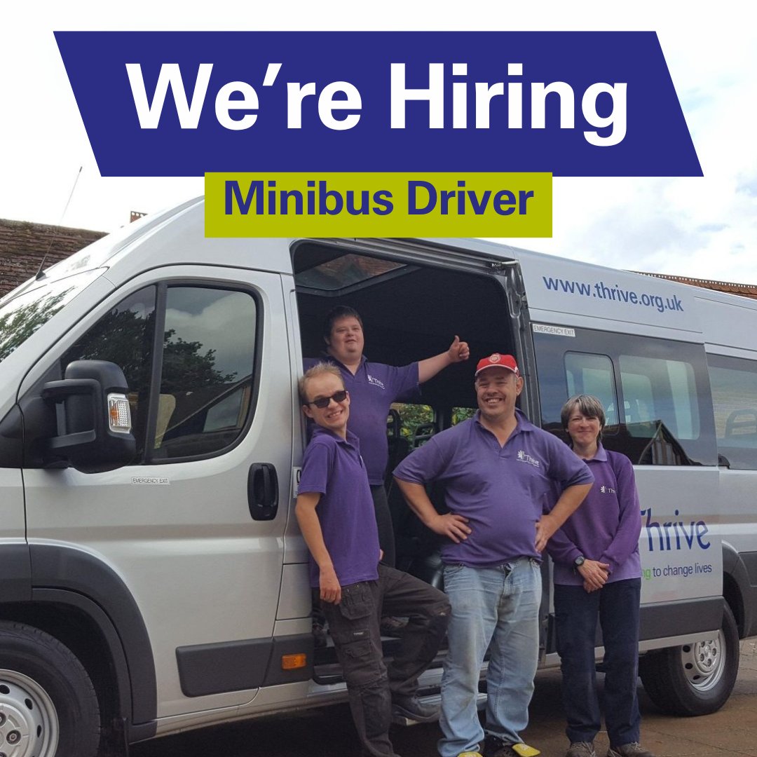 📢 Thrive Job Vacancy 🚐

Thrive is looking for a part-time Minibus Driver to transport clients within Berkshire and Hampshire to and from our centre in Beech Hill, near Reading. 

For more information and to apply, visit: bit.ly/3Vp6An6