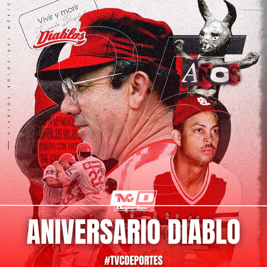 TVCDeportes's tweet photo. 85 AÑOS DE HISTORIA 🔥👹
El equipo de béisbol más ganador de México, @DiablosRojosMX está de fiesta, cumplen 85 años de historia y grandeza, 85 años de encender el diamante.
¡Felicidades escarlatas! 🙌🏼
#TVCDeportes #DiablosRojosMX https://t.co/LdlM6T2oFb