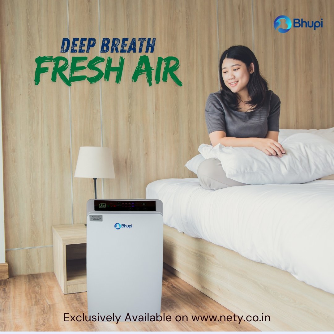 nety_official's tweet photo. Bhupi Air Purifier: Air purified with HEPA, Carbon, UV filters, smart features, low energy consumption, ideal for healthy living. Very useful in polluted areas. #Nety #Wellness https://t.co/PtG4VKFZ1r