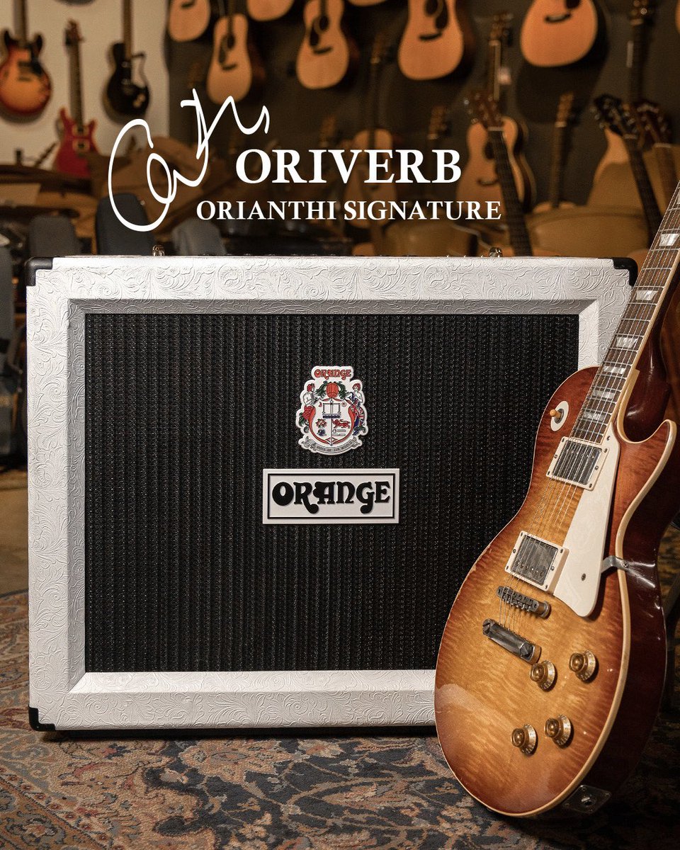 OrangeAmps's tweet photo. British tone meets bold style in the Oriverb, @orianthi’s signature 2×12 combo amp. ⚡️

With Celestion Creambacks and EL34 valves, it delivers that unmistakable British flavour and versatility for any playing situation. #OrangeAmps #Oriverb https://t.co/tqQxXRPWsJ