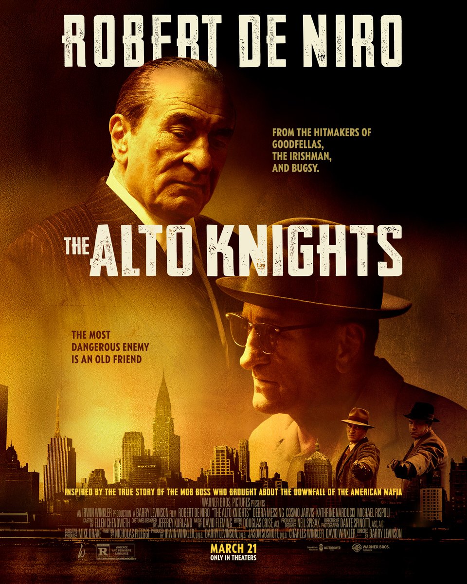 warnerbros's tweet photo. From the hitmakers of Goodfellas, The Irishman, and Bugsy. #TheAltoKnights – starring Robert De Niro - only in theaters March 21. https://t.co/EGiEBOgIfi