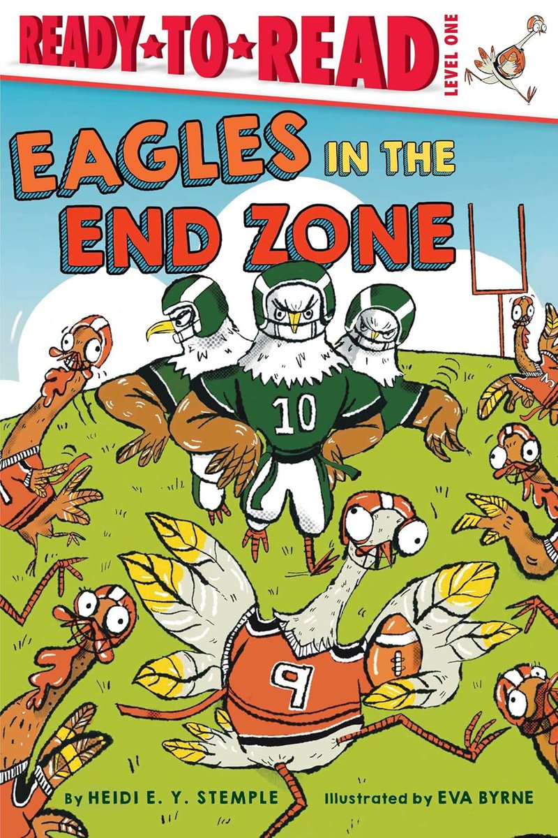 mcpl1965's tweet image. Football fans crowd into the stands to cheer on the exciting match of Turkeys versus Eagles. As the players take their place on the field, every bird is flapping and flipping with football fever. Let the game begin! #EasyReader #HeidiEYStemple #EvaByrne #LibrariesAreAwesome ❤📚