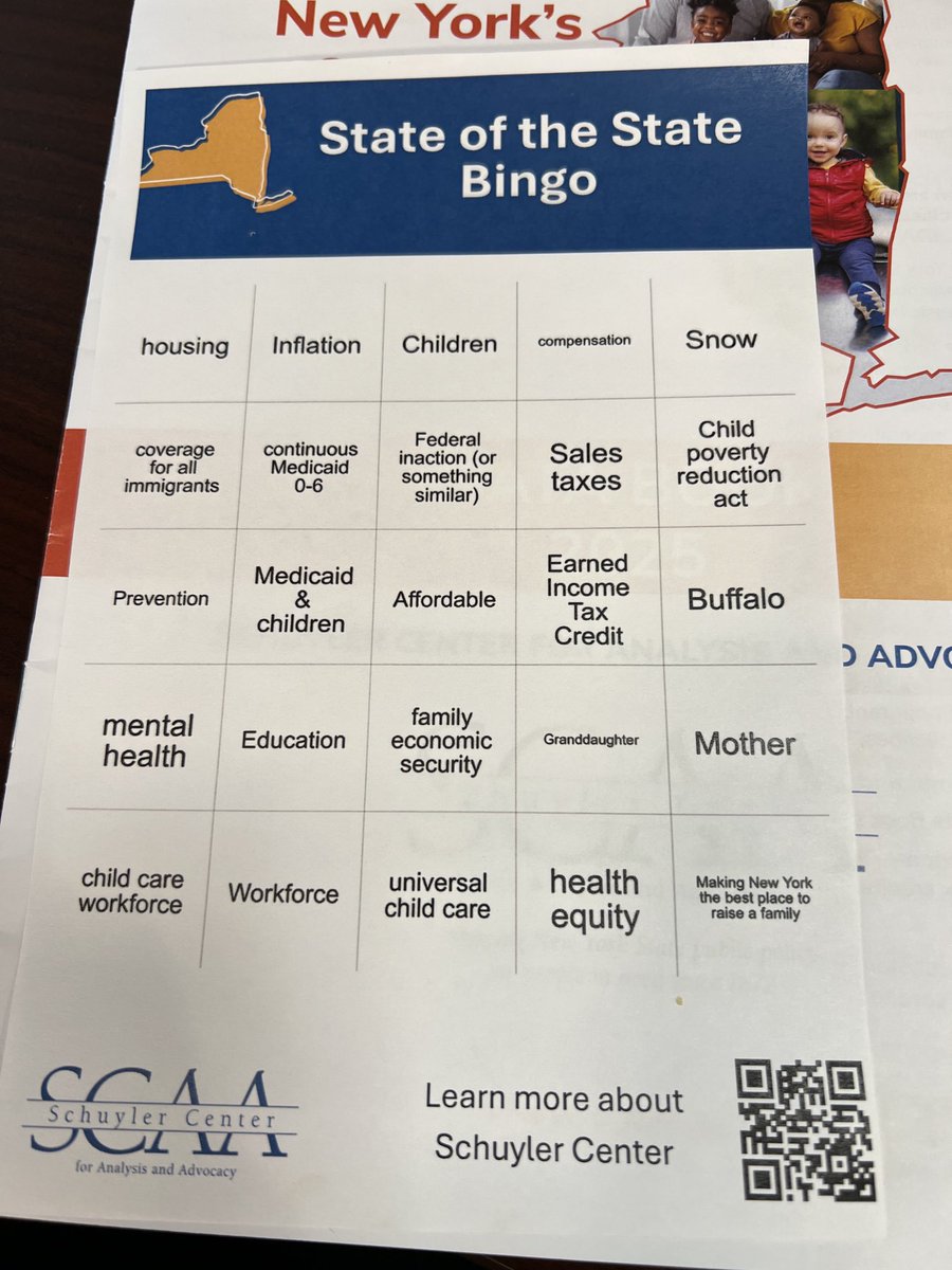 Who is playing State of the State bingo with us today?