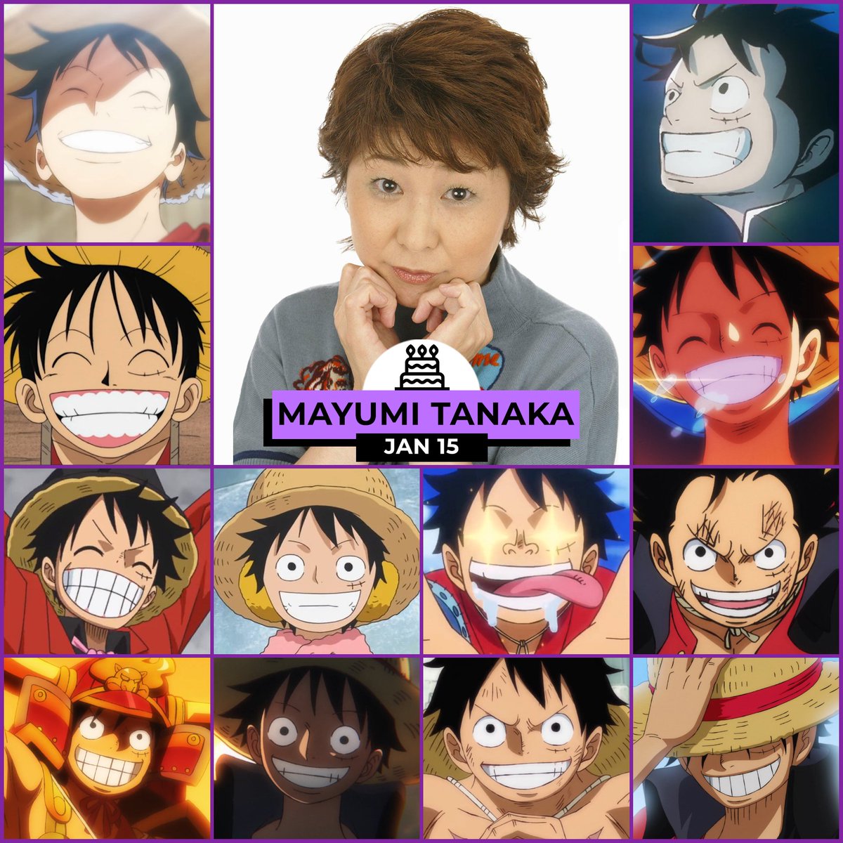 pewpiece's tweet image. Happy Birthday to the iconic Japanese voice actress of the future King of the Pirates, Mayumi Tanaka!