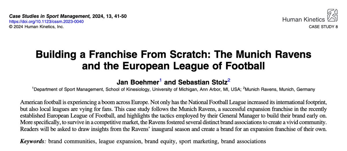 CSSM_Journal's tweet photo. 🚨New Case🚨: Building a Franchise From Scratch: The Munich Ravens and the European League of Football. #CSSM

https://t.co/RdNrCDDr2K https://t.co/RdEoDD7h34