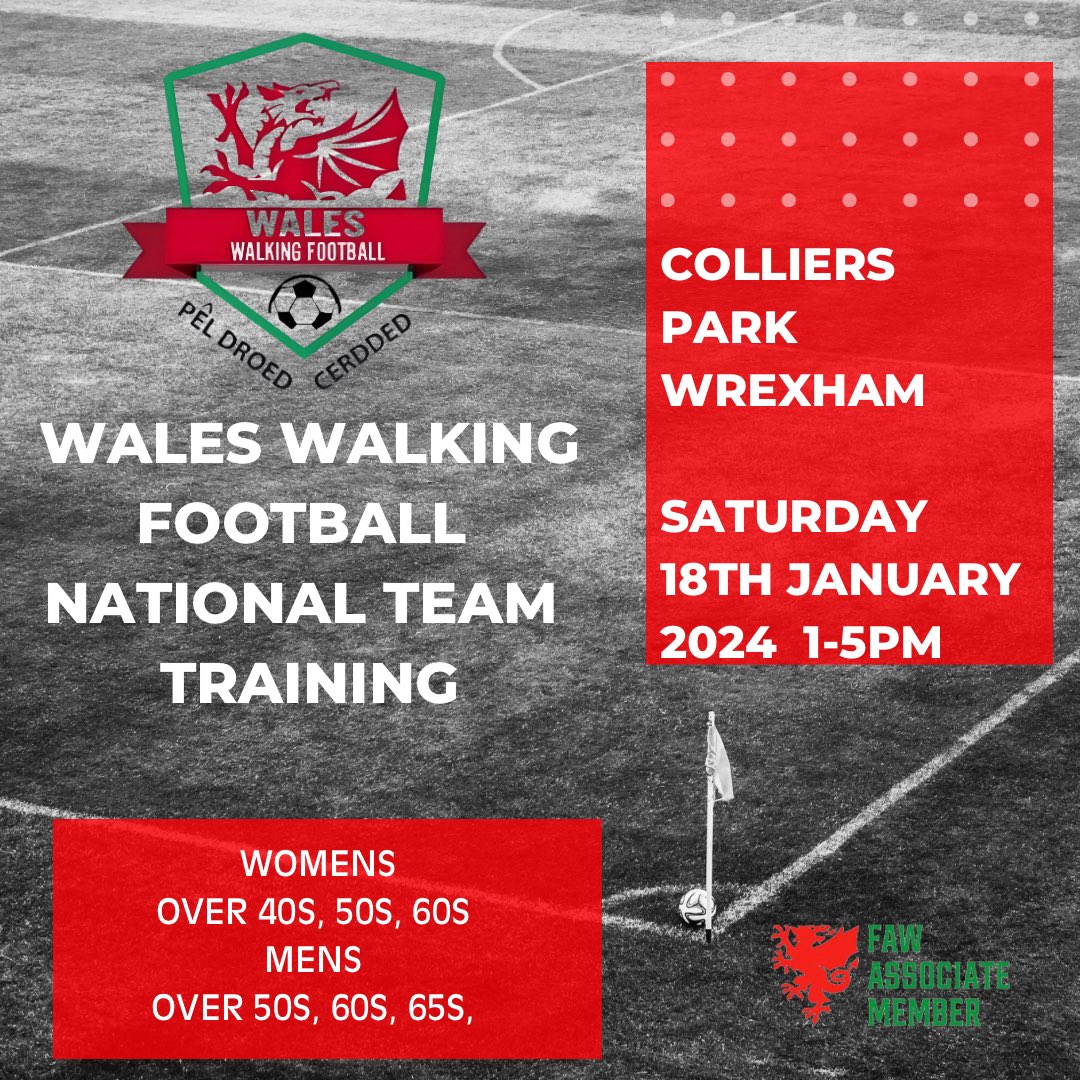 We're heading to Wrexham this Saturday for our first training session of 2025, gearing up for our visit to Norway in March. Safe travels to all players and coaches, and have a fantastic training session! 🏴󠁧󠁢󠁷󠁬󠁳󠁿⚽ #WrexhamTraining #Norway2025